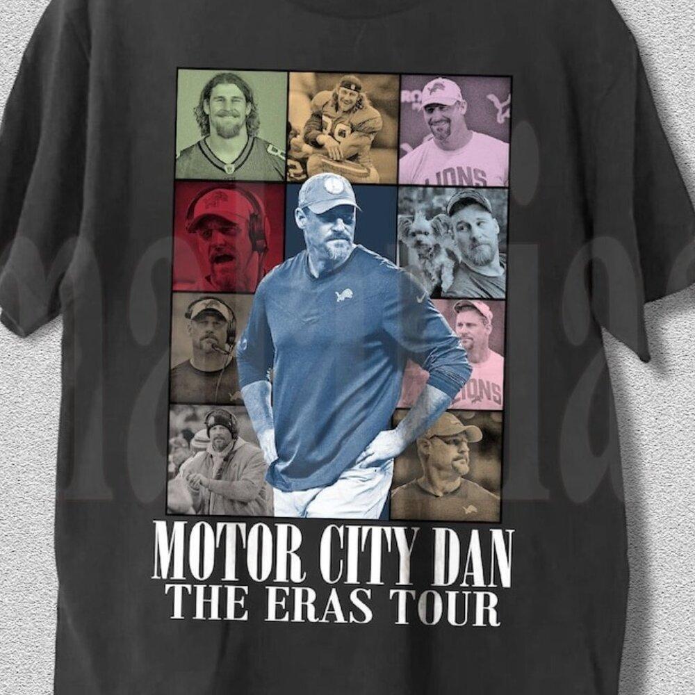 Motor City Dan The Eras Graphic Tee Dan Campbell Football Fan Gift Casual Shirt